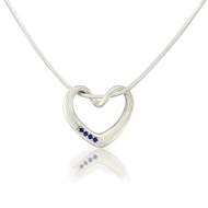 HEART PENDANT WITH SAPPHIRES