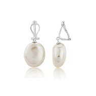 LARGE WHITE PEARL CLIP EARRINGS